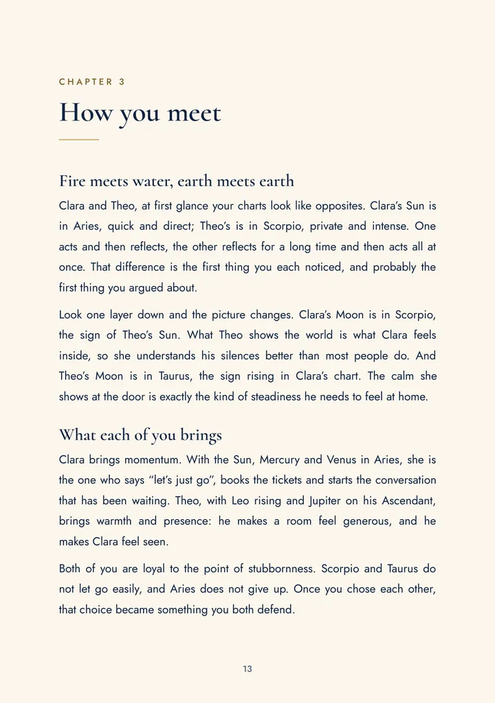 Chapter 3 of the couple book, How you meet