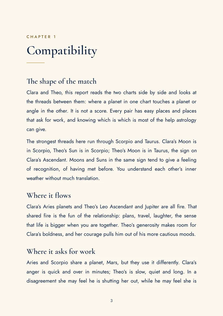First page of the compatibility report