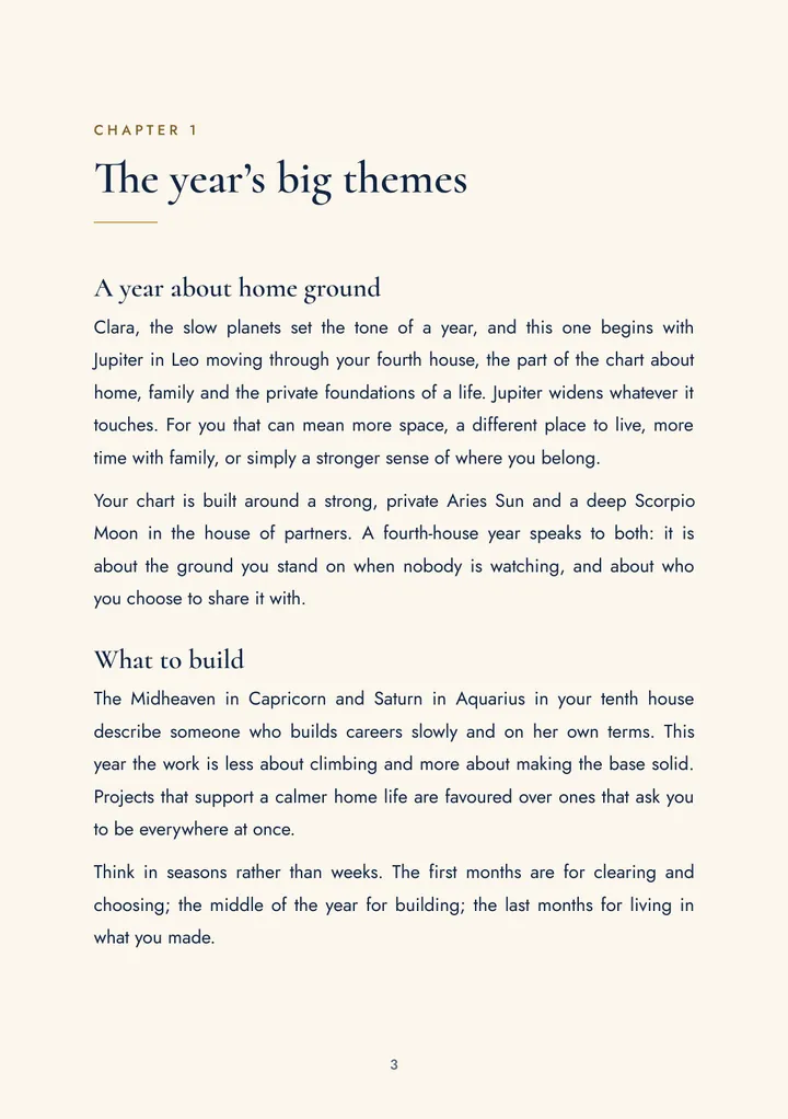 First page of the year-ahead forecast