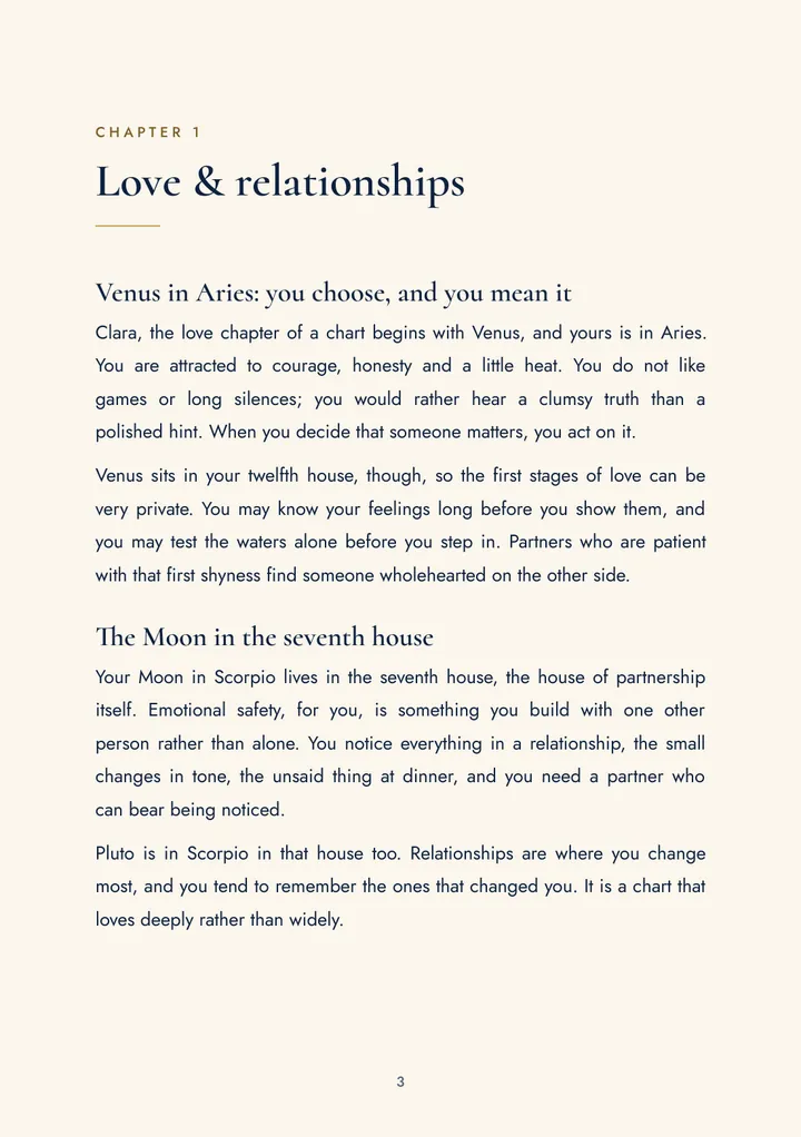 First page of the love reading